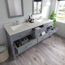 Modern Fittings Caroline Estate 72" Double Bath Vanity with Quartz Top and Square Sinks Faucets