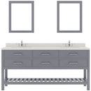 Modern Fittings Caroline Estate 72" Double Bath Vanity with Quartz Top and Square Sinks Faucets