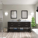 Modern Fittings Caroline Estate 72" Double Bath Vanity with Marble Top and Round Sinks