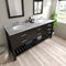 Modern Fittings Caroline Estate 72" Double Bath Vanity with Marble Top and Round Sinks Faucets