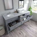 Modern Fittings Caroline Estate 72" Double Bath Vanity with Marble Top and Round Sinks Faucets