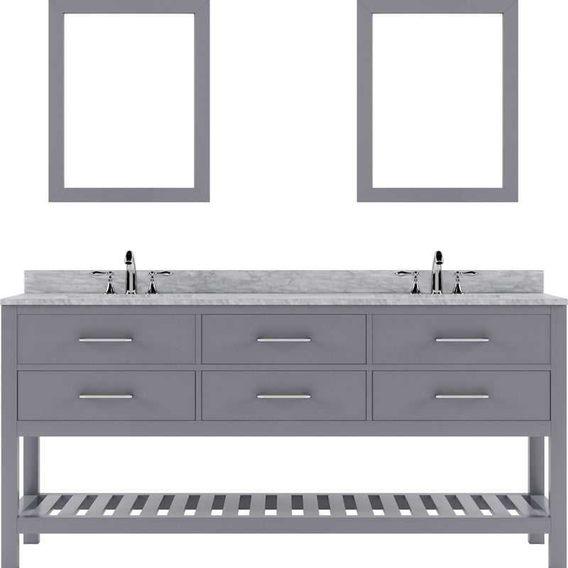 Modern Fittings Caroline Estate 72" Double Bath Vanity with Marble Top and Round Sinks