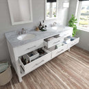 Modern Fittings Caroline Estate 72" Double Bath Vanity with Marble Top and Round Sinks Faucets