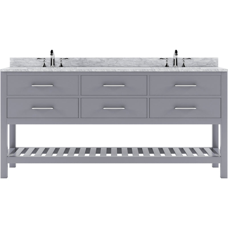 Modern Fittings Caroline Estate 72" Double Bath Vanity with Marble Top and Square Sinks