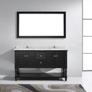 Modern Fittings Julianna 60" Double Bath Vanity with Cultured Marble Quartz Top and Square Sinks