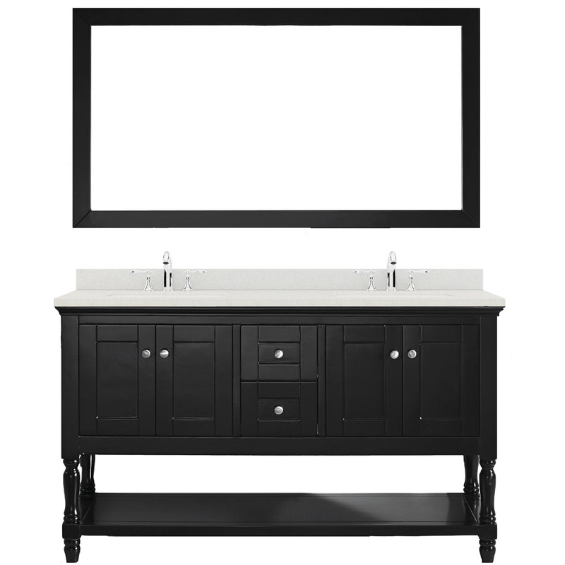 Modern Fittings Julianna 60" Double Bath Vanity with Dazzle Quartz Top and Round Sinks