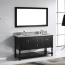 Modern Fittings Julianna 60" Double Bath Vanity with Marble Top and Round Sinks Faucets