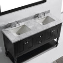 Modern Fittings Julianna 60" Double Bath Vanity with Marble Top and Square Sinks