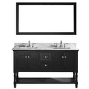 Modern Fittings Julianna 60" Double Bath Vanity with Marble Top and Square Sinks Faucets