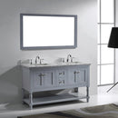 Modern Fittings Julianna 60" Double Bath Vanity with Marble Top and Square Sinks Faucets