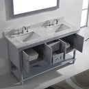 Modern Fittings Julianna 60" Double Bath Vanity with Marble Top and Square Sinks