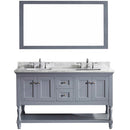 Modern Fittings Julianna 60" Double Bath Vanity with Marble Top and Square Sinks Faucets