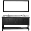 Modern Fittings Julianna 72" Double Bath Vanity with Marble Top and Sinks with Espresso