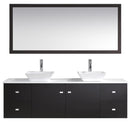 Modern Fittings Clarissa 72" Double Bath Vanity with Engineered Stone Top and Square Sinks