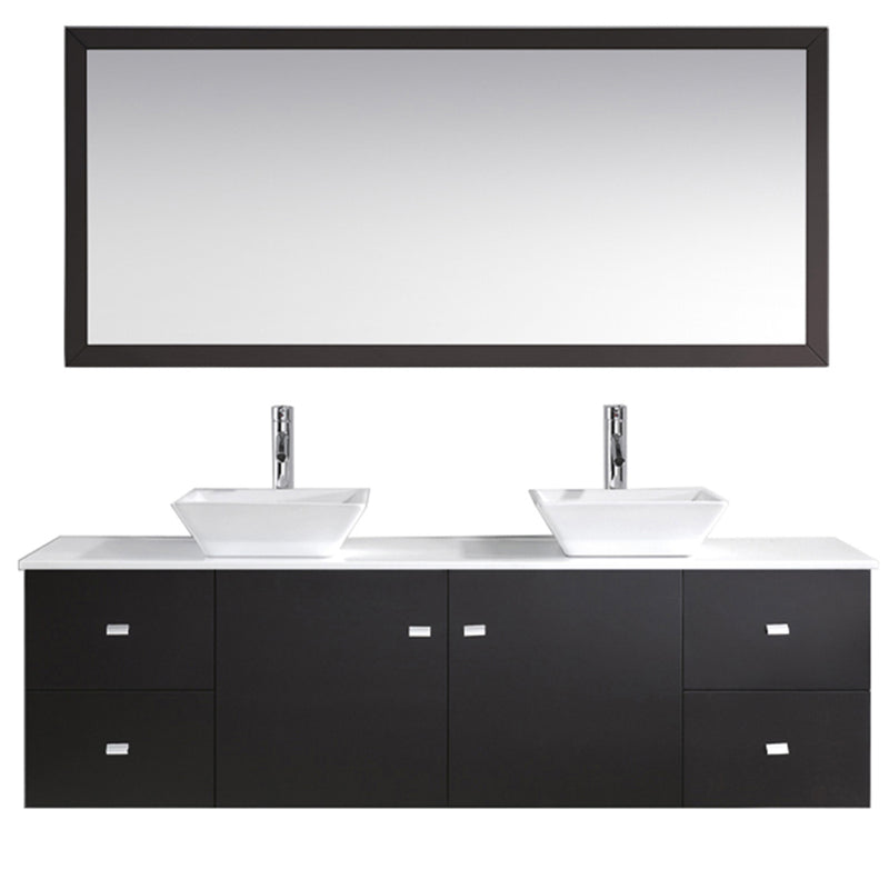 Modern Fittings Clarissa 72" Double Bath Vanity with Engineered Stone Top and Square Sinks