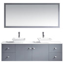 Modern Fittings Clarissa 72" Double Bath Vanity with Engineered Stone Top and Square Sinks Faucets