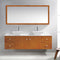 Modern Fittings Clarissa 72" Double Bath Vanity in Honey Oak with Engineered Stone Top and Square Sinks Nickel Faucet