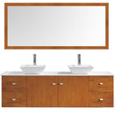 Modern Fittings Clarissa 72" Double Bath Vanity in Honey Oak with Engineered Stone Top and Square Sinks