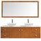 Modern Fittings Clarissa 72" Double Bath Vanity in Honey Oak with Engineered Stone Top and Square Sinks