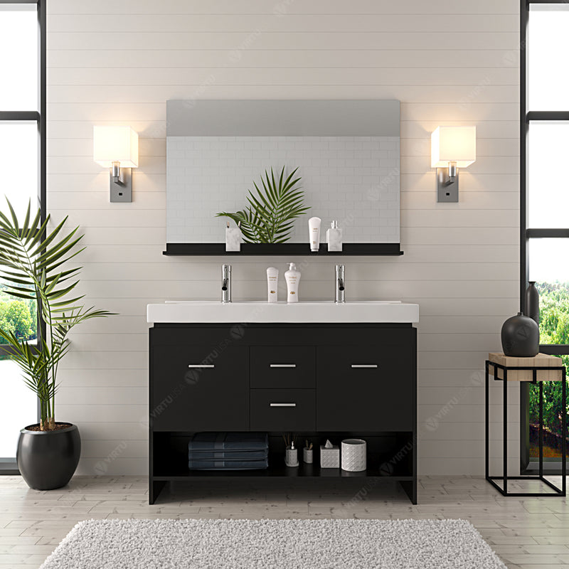 Modern Fittings Gloria 48" Double Bath Vanity with Ceramic Top and Integrated Square Sinks