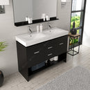 Modern Fittings Gloria 48" Double Bath Vanity with Ceramic Top and Integrated Square Sinks