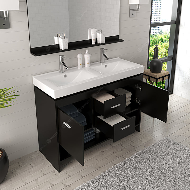 Modern Fittings Gloria 48" Double Bath Vanity with Ceramic Top and Integrated Square Sinks