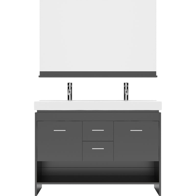 Modern Fittings Gloria 48" Double Bath Vanity with Ceramic Top and Integrated Square Sinks