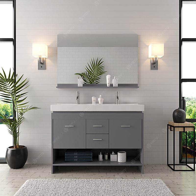 Modern Fittings Gloria 48" Double Bath Vanity with Ceramic Top and Integrated Square Sinks