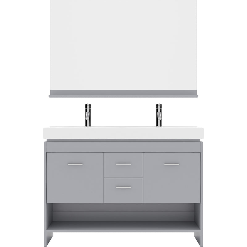 Modern Fittings Gloria 48" Double Bath Vanity with Ceramic Top and Integrated Square Sinks