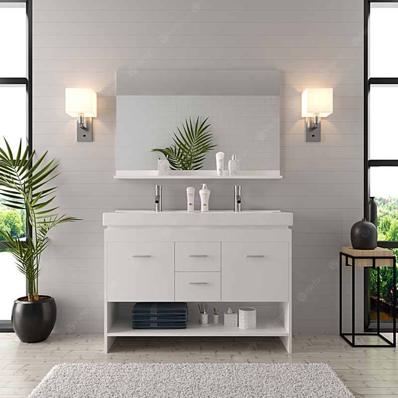 Modern Fittings Gloria 48" Double Bath Vanity with Ceramic Top and Integrated Square Sinks