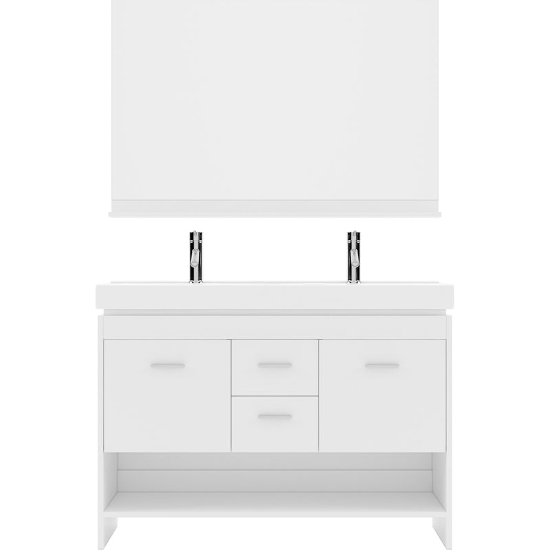 Modern Fittings Gloria 48" Double Bath Vanity with Ceramic Top and Integrated Square Sinks