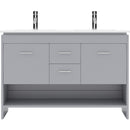 Modern Fittings Gloria 48" Double Bath Vanity with White Ceramic Top and Integrated Square Sinks