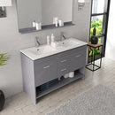 Modern Fittings Gloria 48" Double Bath Vanity with White Ceramic Top and Integrated Square Sinks