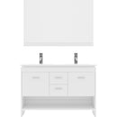 Modern Fittings Gloria 48" Double Bath Vanity with White Ceramic Top and Integrated Square Sinks