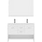 Modern Fittings Gloria 48" Double Bath Vanity with White Ceramic Top and Integrated Square Sinks