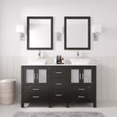 Modern Fittings Bradford 60" Double Bath Vanity with Engineered Stone Top and Square Sinks