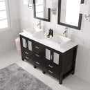 Modern Fittings Bradford 60" Double Bath Vanity with Engineered Stone Top and Square Sinks