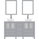 Modern Fittings Bradford 60" Double Bath Vanity with Engineered Stone Top and Square Sinks