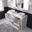 Modern Fittings Bradford 60" Double Bath Vanity with Engineered Stone Top and Square Sinks