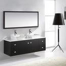 Modern Fittings Clarissa 61" Double Bath Vanity with Engineered Stone Top and Square Sinks with Mirror