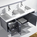 Modern Fittings Clarissa 61" Double Bath Vanity with Engineered Stone Top and Square Sinks with Mirror