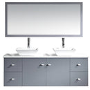 Modern Fittings Clarissa 61" Double Bath Vanity with Engineered Stone Top and Square Sinks Faucets