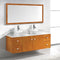 Modern Fittings Clarissa 61" Double Bath Vanity in Honey Oak with Engineered Stone Top and Square Sinks