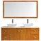 Modern Fittings Clarissa 61" Double Bath Vanity in Honey Oak with Engineered Stone Top and Square Sinks