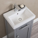 Water Creation 18" Cashmere Gray MDF Single Bowl Ceramics Top Vanity with Single Door From The MIA Collection MI18CR01CG-000000000