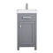 Water Creation 18" Cashmere Gray MDF Single Bowl Ceramics Top Vanity with Single Door From The MIA Collection MI18CR01CG-000000000