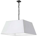 Dainolite 1 Light Extra Large Milano Pendant Black with White Shade MIL-XL-BK-790