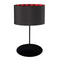 Dainolite 1 Light Drum Table Lamp Black and Buffalo Plaid Shade Matte Black MM141T-BK-201B