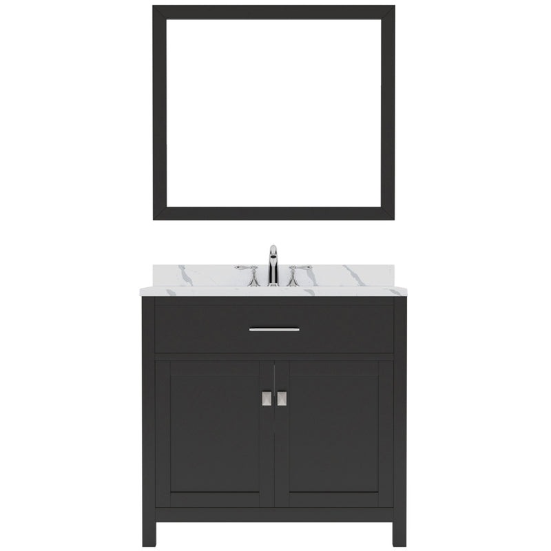 Modern Fittings Caroline 36" Single Bath Vanity with Calacatta Quartz Top and Round Sink Faucet