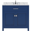 Modern Fittings Caroline 36" Single Bath Vanity with Calacatta Quartz Top and Round Sink